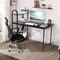 Costway 48'' Reversible Computer Desk Writing Table Workstation w/ Storage Shelf Black\Brown